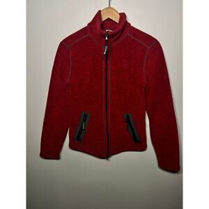 66 North Iceland Fleece Full Zip Jacket Polartec Red Winter Ski Performance S